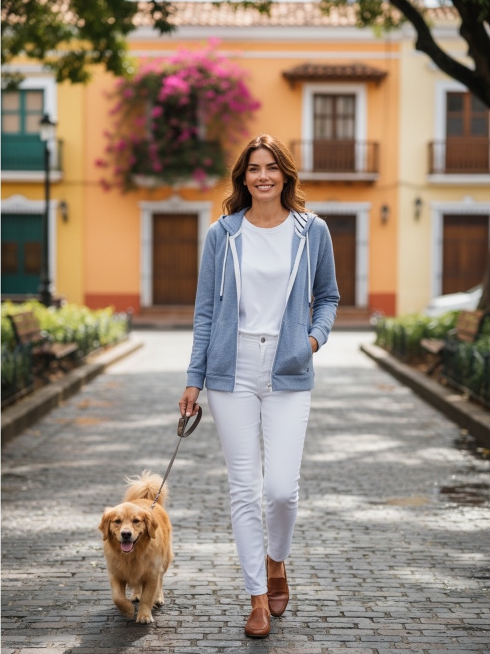 Talbots Heathered Light Blue Zip-Up Hoodie Sweater